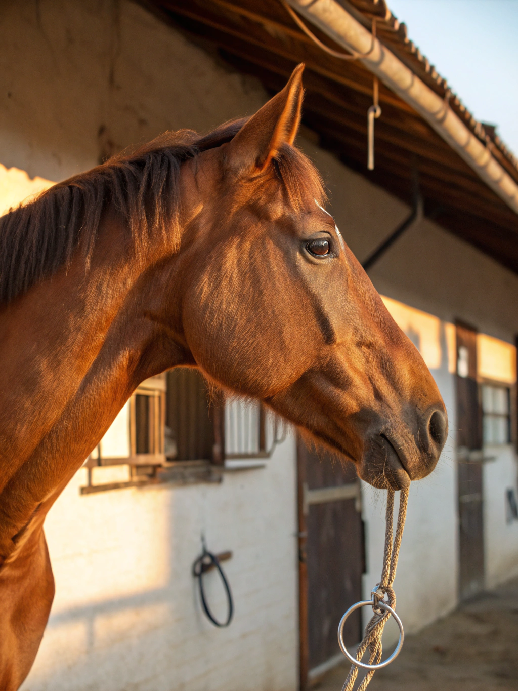 A horse portrait in an open farm paddock setting, representing an upcoming team member profile